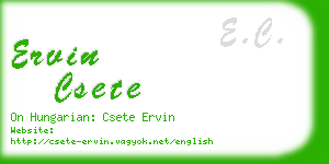 ervin csete business card
